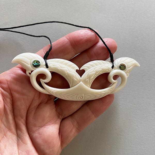 10cm Maori Bone Manaia Breastplate Necklace - Image 4