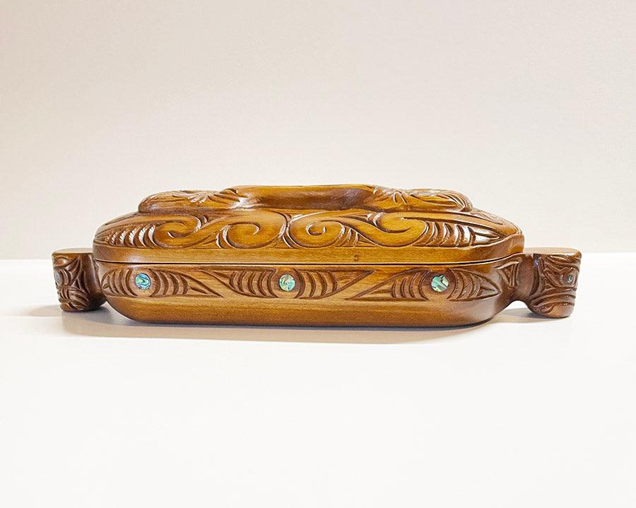 37cm Maori Haehae Wakahuia Treasure Box - Image 2
