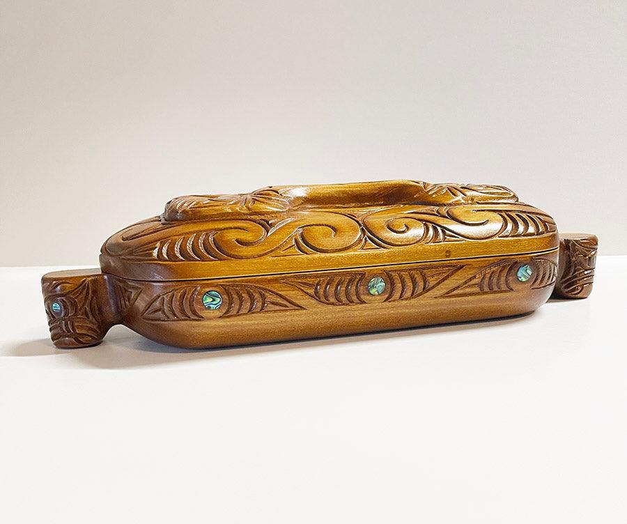 37cm Maori Haehae Wakahuia Treasure Box - Image 3