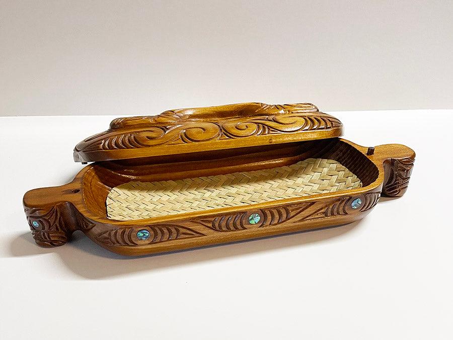 37cm Maori Haehae Wakahuia Treasure Box - Image 4