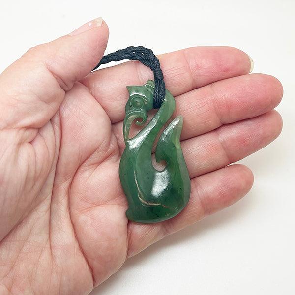 5.5cm Genuine NZ Greenstone Maori Manaia Necklace - Image 2