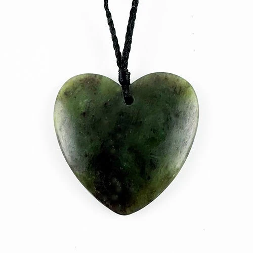 50mm Genuine NZ Ngai Tahu Pounamu Heart Necklace