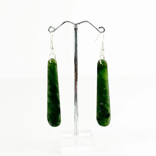 5cm Genuine NZ Greenstone Drop Earrings - Image 3