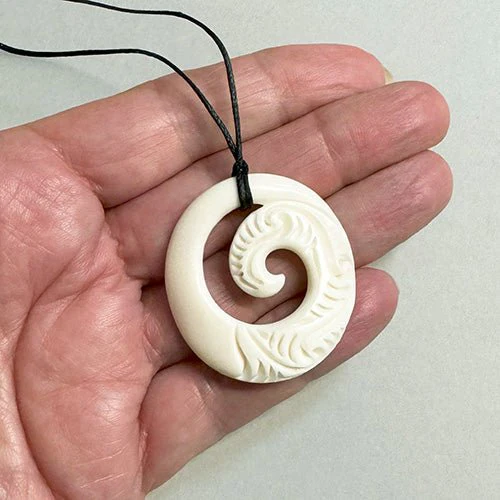 Affordable Maori Bone Koru New Beginnings Necklace - Image 2