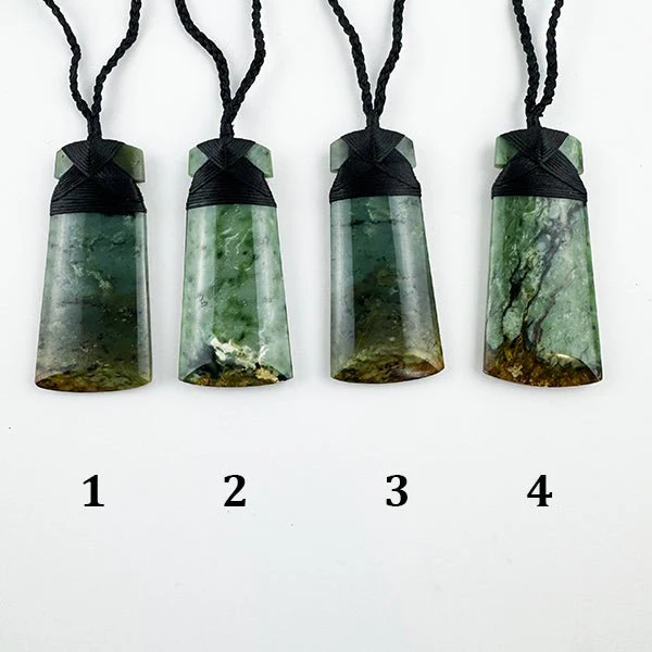 Beautiful Putiputi Pounamu Maori Toki Necklaces - Rare and Very Limited Quantity