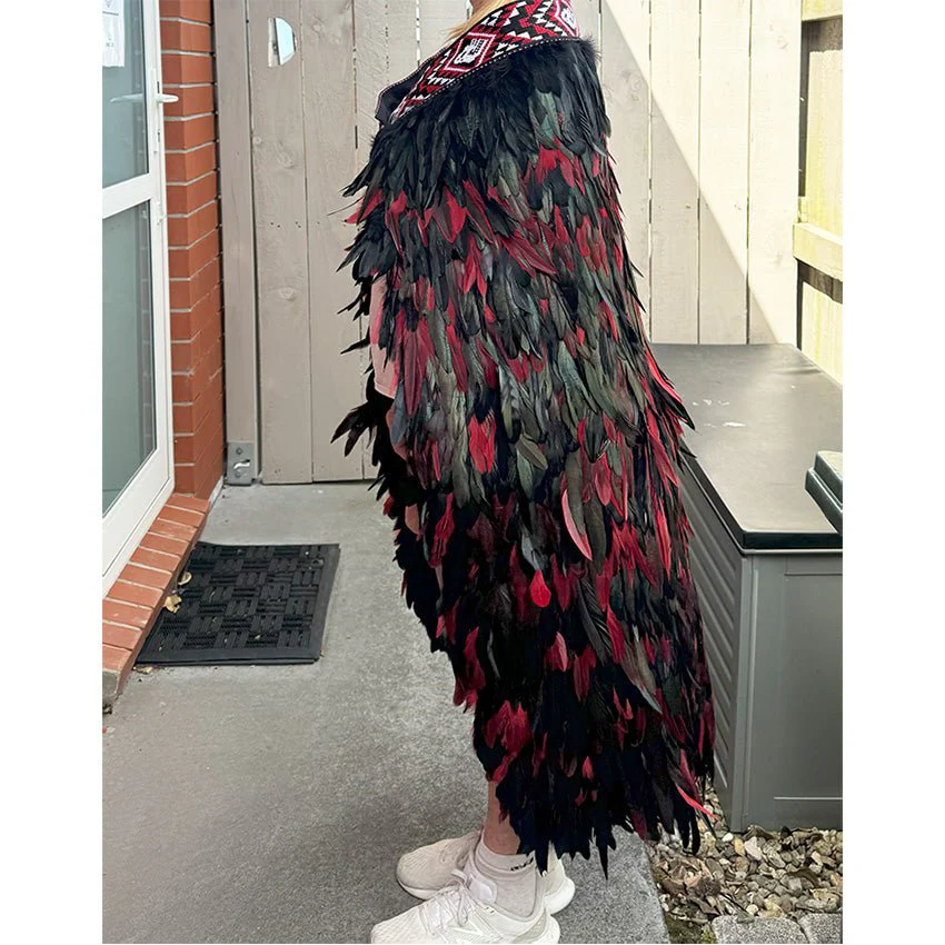 Black and Red Ngapuhi Korowai - Image 2