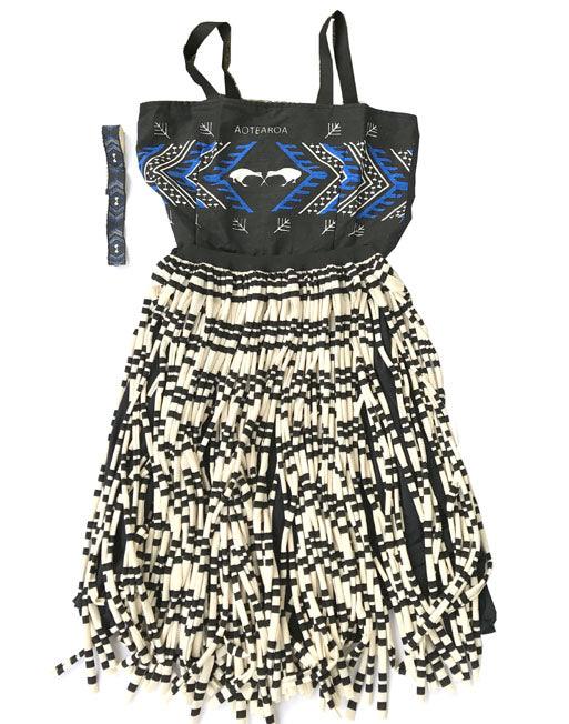 Blue NZ Maori Womens Kapa Haka Costume - Image 2