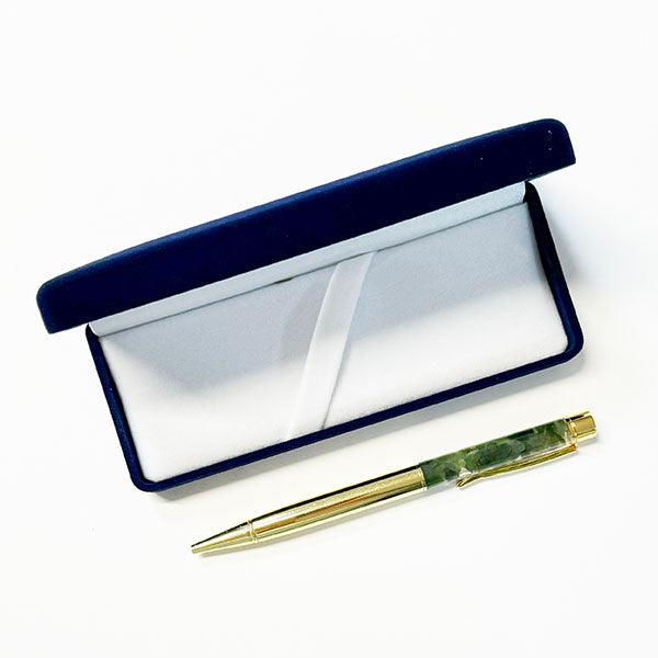 Boxed Gold Pen with Floating Pounamu Greenstone Pieces - Image 3