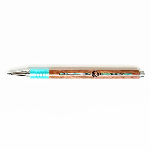Boxed Wooden NZ Pen with Paua Shell and Kiwi Engraving - Image 2
