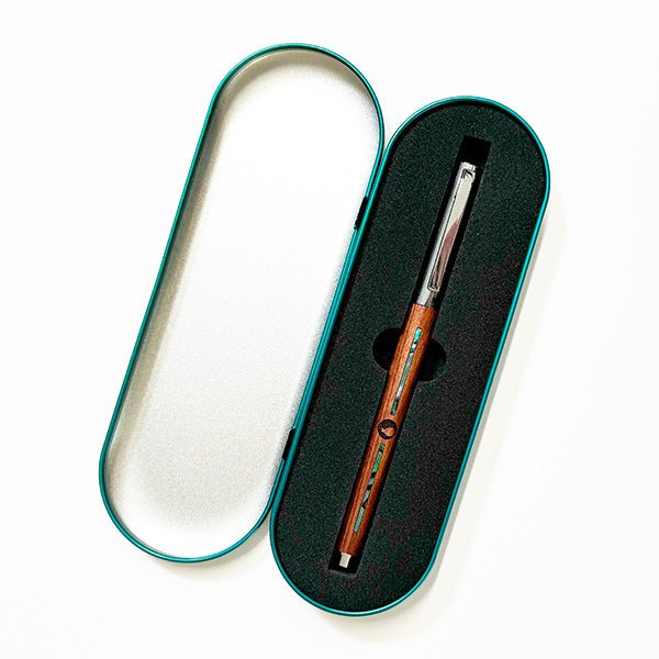 Boxed Wooden NZ Pen with Paua Shell and Kiwi Engraving - Image 4