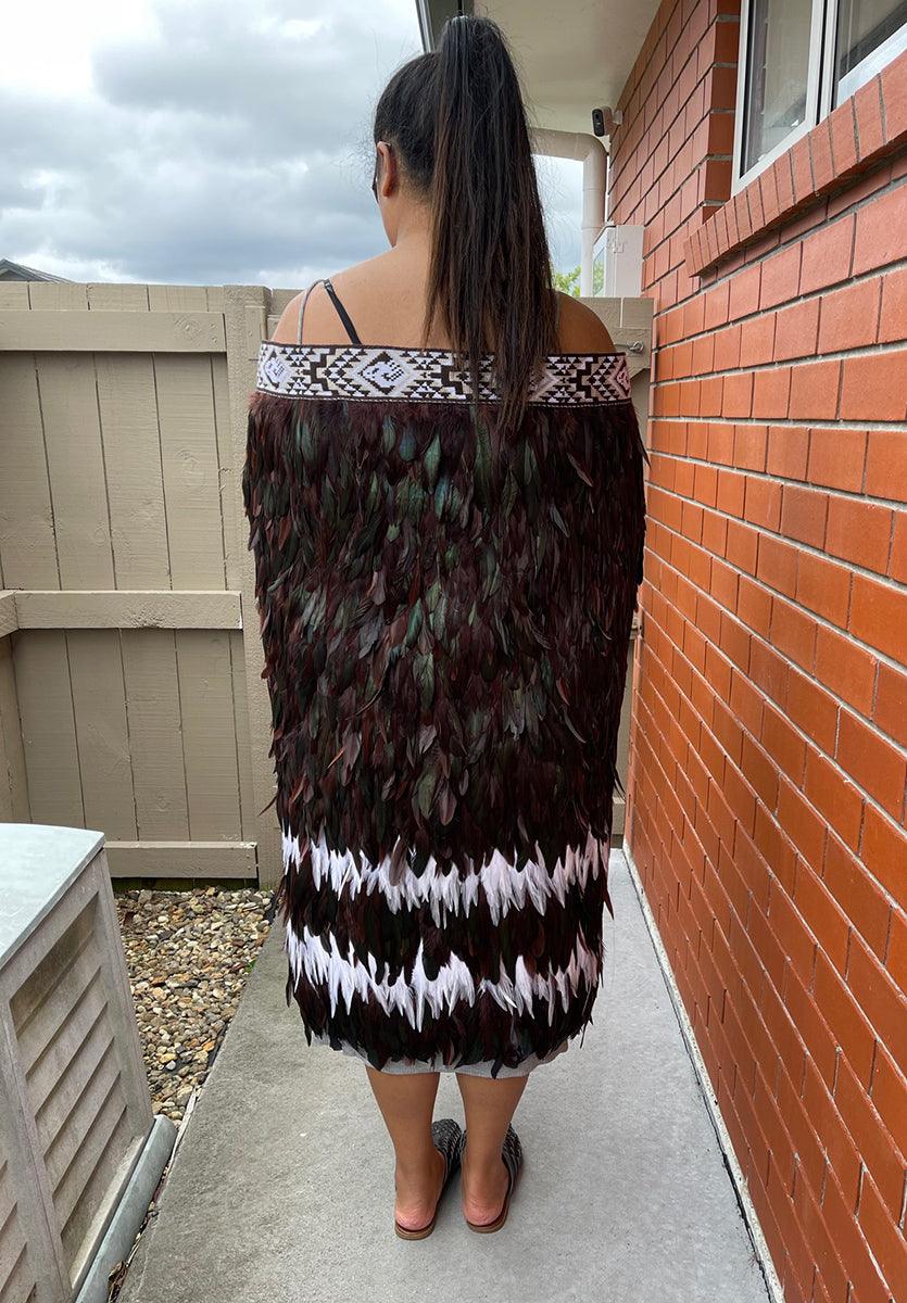 Brown Maori Feather Korowai Cloak - Image 3