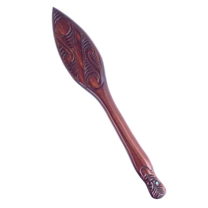 Carved Maori Waka Hoe Paddle - Stand Optional