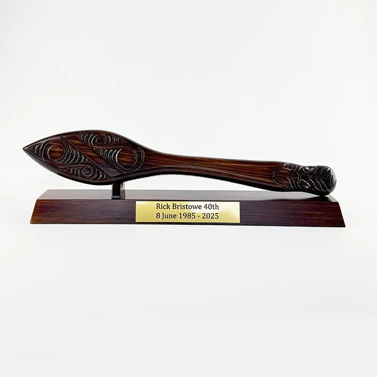 Carved Maori Waka Hoe Paddle - Stand Optional - Image 9