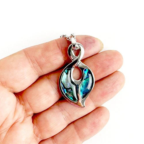 Affordable Silver and Paua Twist Necklace - Image 2