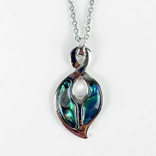 Affordable Silver and Paua Twist Necklace - Image 3