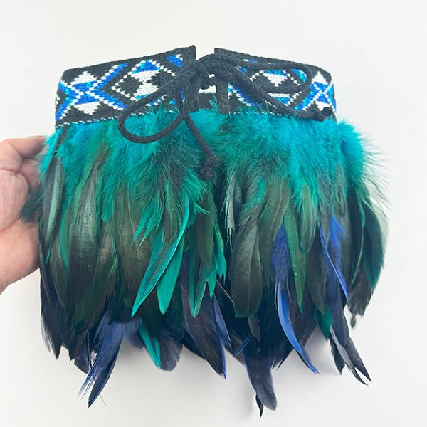 Child Size Paua Blue Short Korowai - Image 3