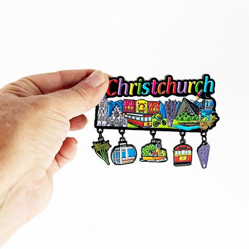 Christchurch NZ Souvenir Fridge Magnet with Charms - Image 2