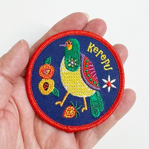 Colourful Kereru Wood Pigeon NZ Iron On Patch - Image 2