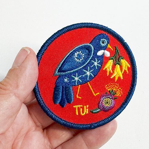 Colourful NZ Tui Bird Iron On Patch - Image 2