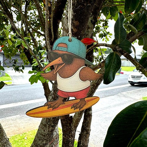 Cool Santa Kiwi Surfer Dude Christmas Ornament - Image 2