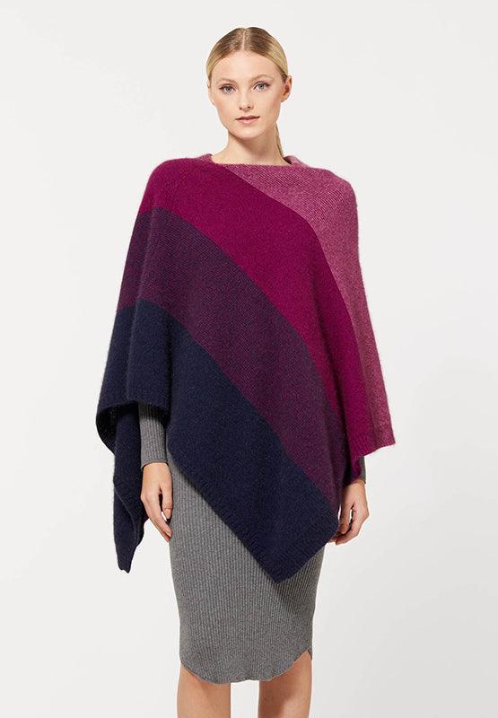 Cosy Colourful Merino Possum Silk Ombre Poncho - Image 3