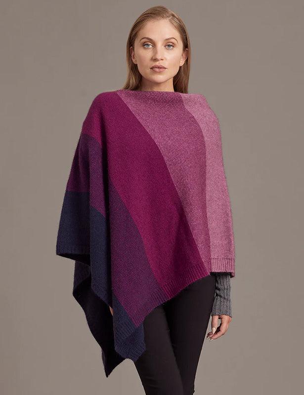 Cosy Colourful Merino Possum Silk Ombre Poncho - Image 4