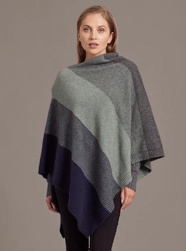 Cosy Colourful Merino Possum Silk Ombre Poncho - Image 5