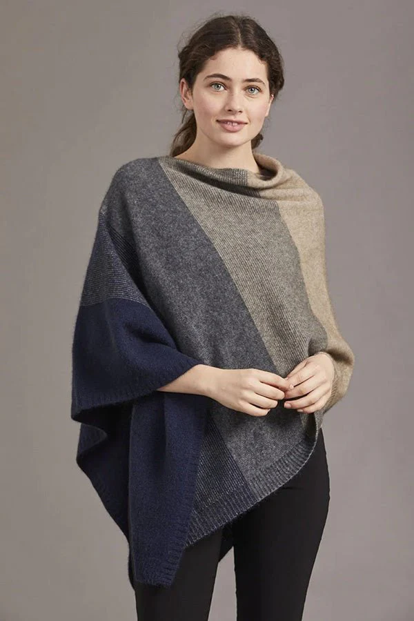 Cosy Colourful Merino Possum Silk Ombre Poncho - Image 8
