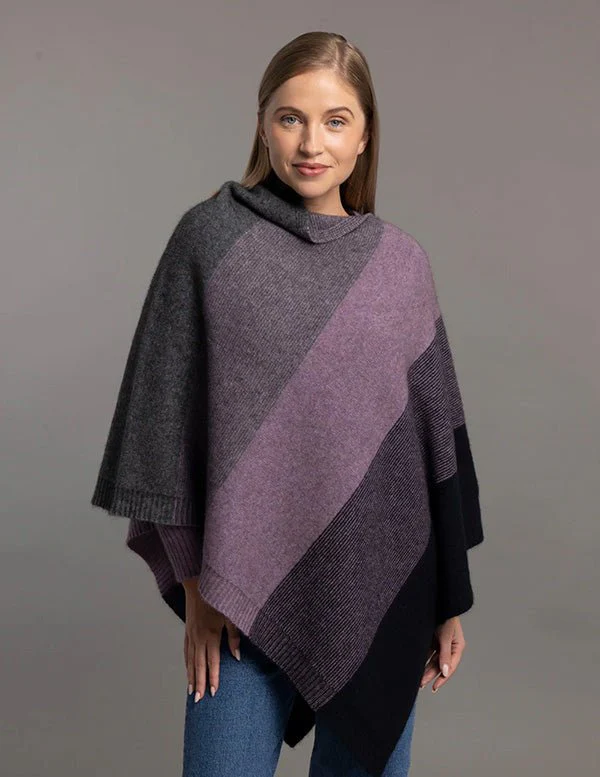 Cosy Colourful Merino Possum Silk Ombre Poncho - Image 9