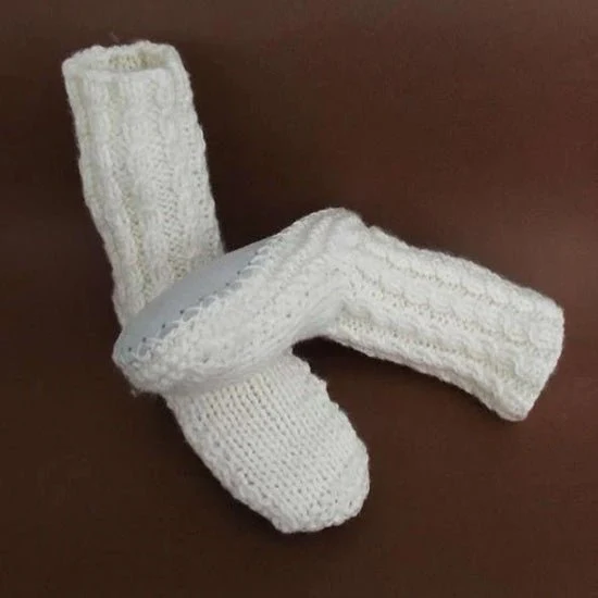 Cream NZ Sheepskin and Wool Slipper Socks - Image 3