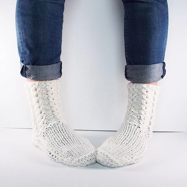 Cream NZ Sheepskin and Wool Slipper Socks - Image 4