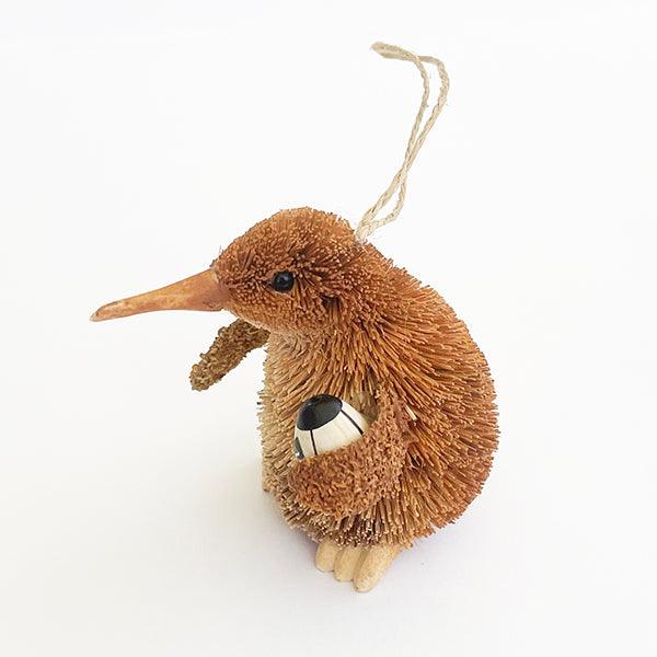 Cute Brush Kiwi Bird Xmas Ornament with Rugby Ball - Image 5