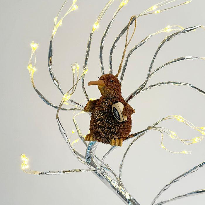 Cute Brush Kiwi Bird Xmas Ornament with Rugby Ball - Image 8