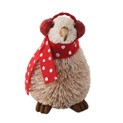 Cute Brush NZ Kiwi Bird Snowman Christmas Ornament - Image 2