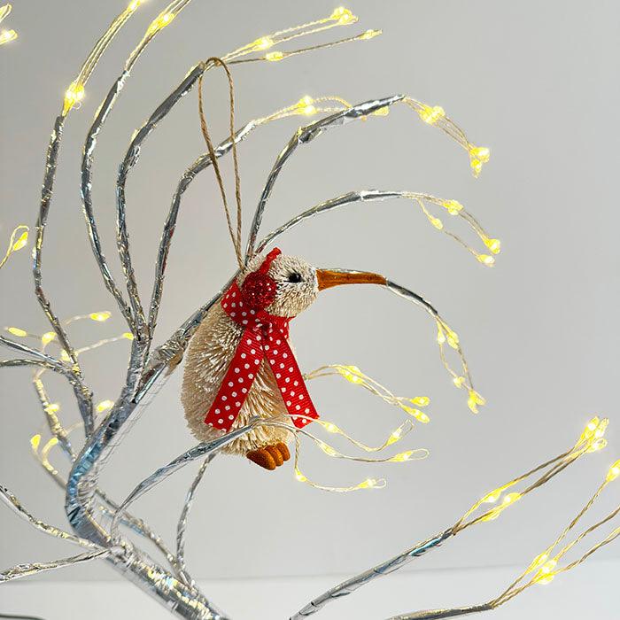 Cute Brush NZ Kiwi Bird Snowman Christmas Ornament - Image 4