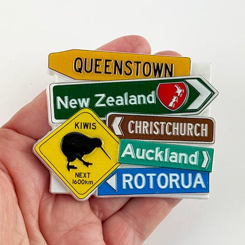 Cute Ceramic NZ Tourist Road Sign Fridge Magnet - Image 2