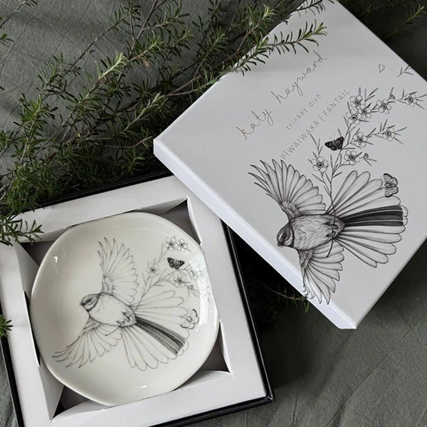 Cute Come Fly With Me Fantail Trinket Dish by Northland Artist Katy Hayward - Image 2