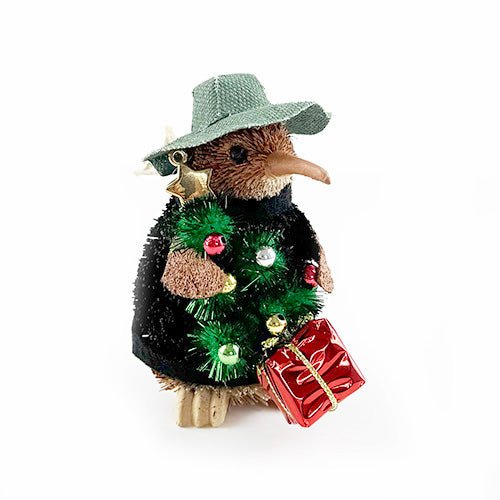Cute NZ Brush Kiwi Christmas Tree Farmer Ornament