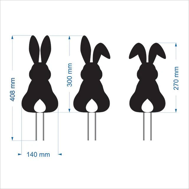 Cute NZ Made Bunny Rabbit Garden Stakes - Image 3