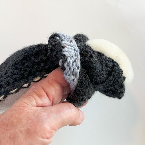 Embroidered Charcoal Wool and Sheepskin Fleece Slipper Socks - Image 4