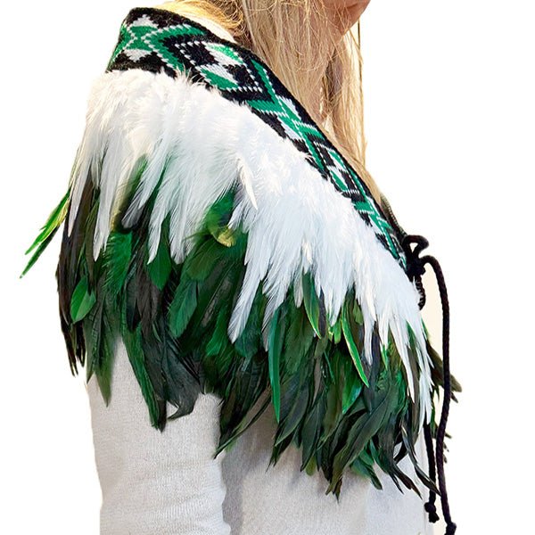 Emerald Green Short Maori Korowai - Image 2