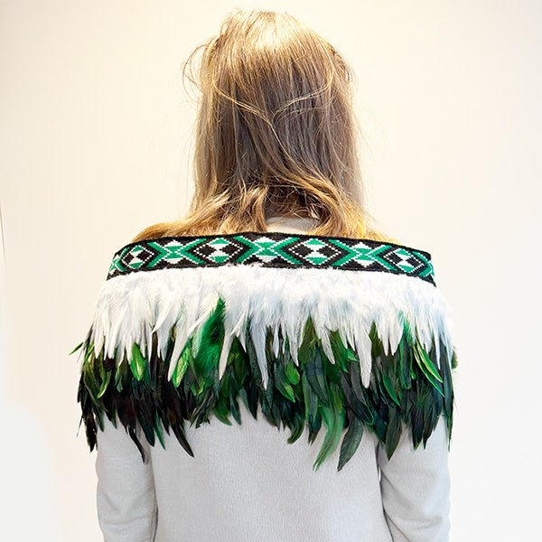 Emerald Green Short Maori Korowai - Image 3