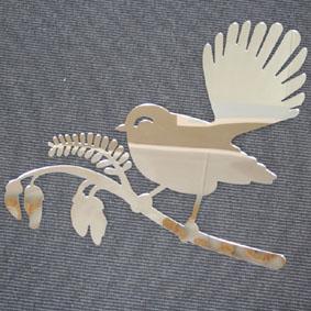 Fantail on Kowhai Outdoor Panel or Indoor Acrylic Mirror - Image 2