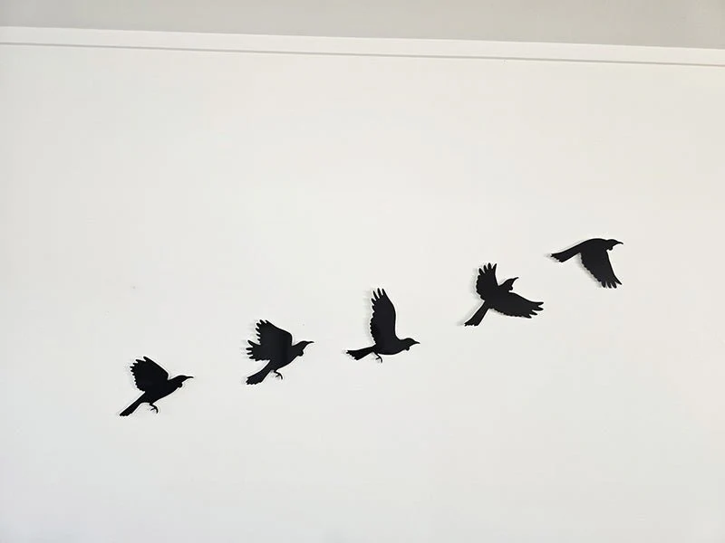 Flying Flock of Tuis Wall Art - Image 3