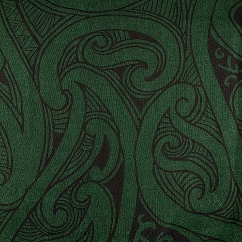 Forest Green Maori Tattoo Design Scarf or Sarong - Image 3
