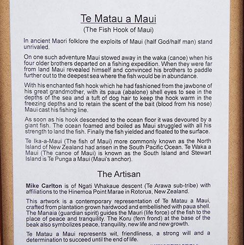 Framed Maori Fish Hook - Te Matau a Maui - Image 2