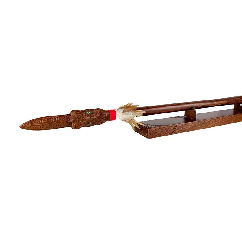 Full Size Maori Taiaha with Carved Shaft and Head - Image 3