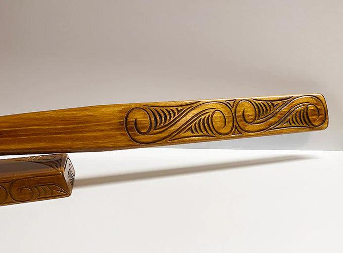 Full Size Maori Taiaha with Carved Shaft and Head - Image 6