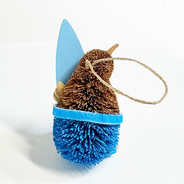 Fun NZ Brush Kiwi Bird Surfer Dude Christmas Ornament - Image 4