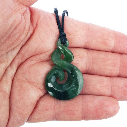 Genuine NZ Greenstone 4cm Twist Koru Necklace - Image 2